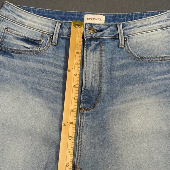 Driftwood Jeans Women's 32x27 Blue Royce Straight Raw Hems High Rise Denim - Picture 6 of 11